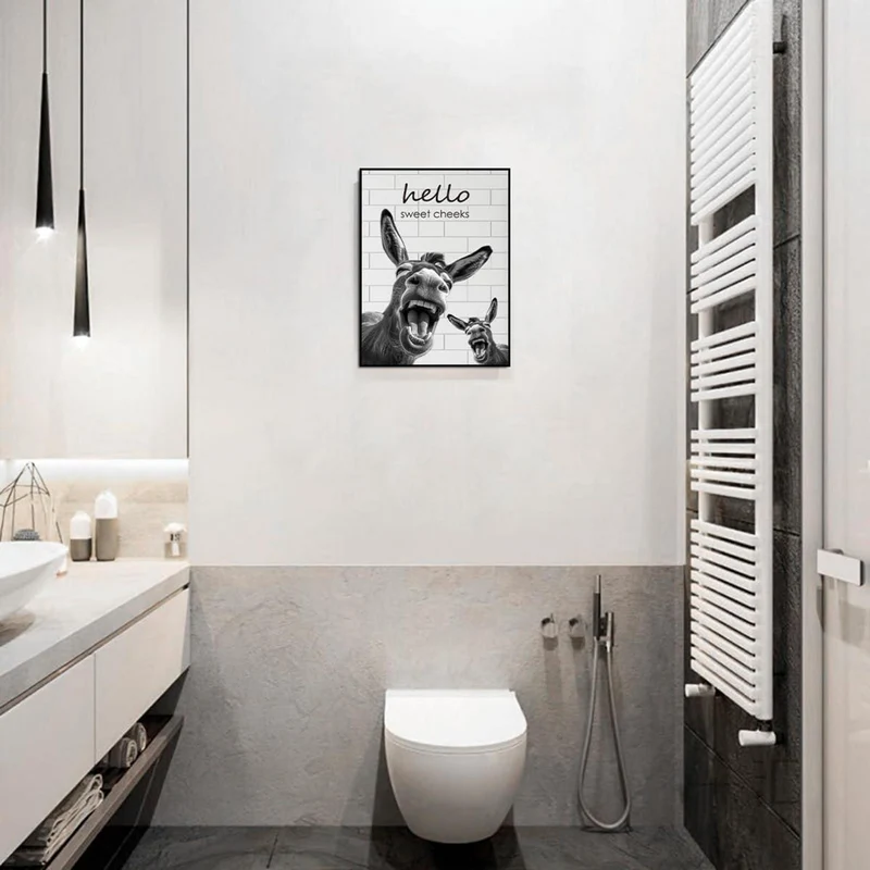 Lustiger Esel Leinwand Poster 30x40 cm Badezimmer Wohnzimmer