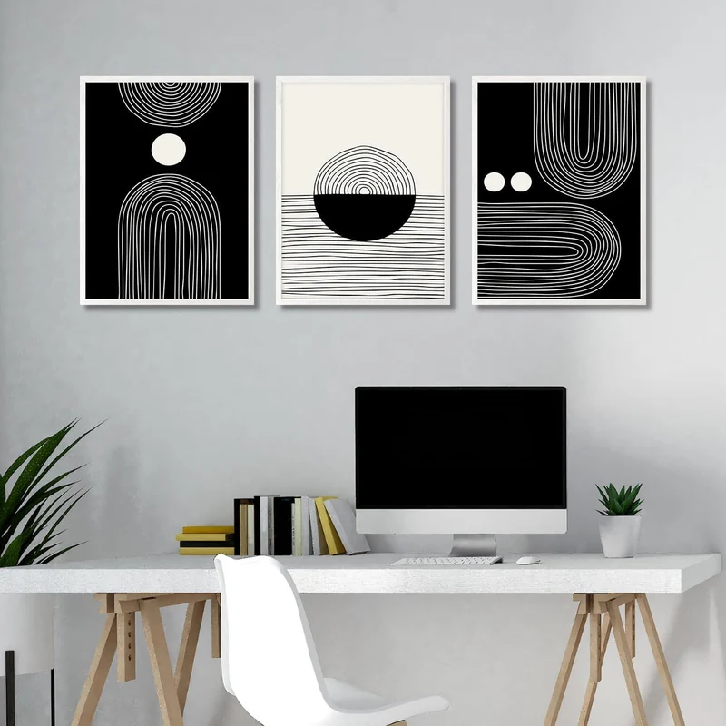 Abstrakte Geometrische Linie Wandbilder Set 30x40 cm für