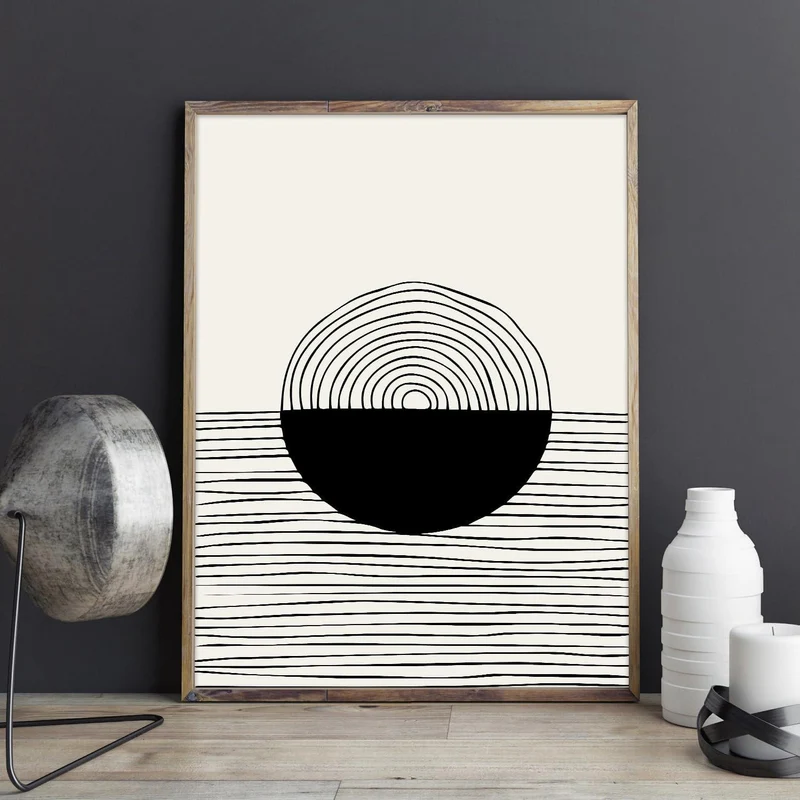 Abstrakte Geometrische Linie Wandbilder Set 30x40 cm für