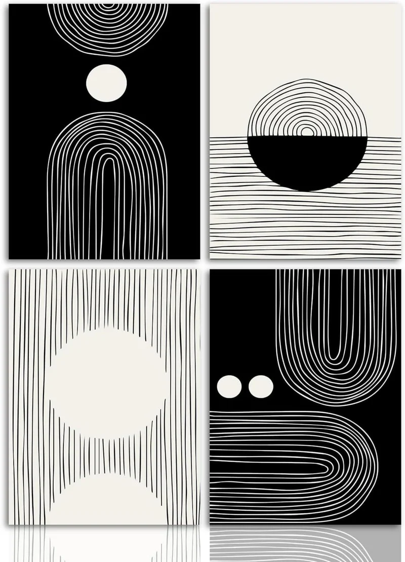 Abstrakte Geometrische Linie Wandbilder Set 30x40 cm für