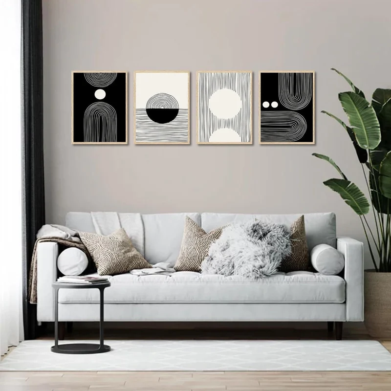 Abstrakte Geometrische Linie Wandbilder Set 30x40 cm für