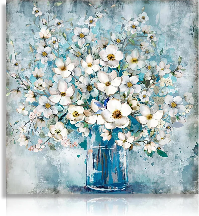 Vintage Blumen Leinwand Bilder Blumen In Vase Ölgemälde