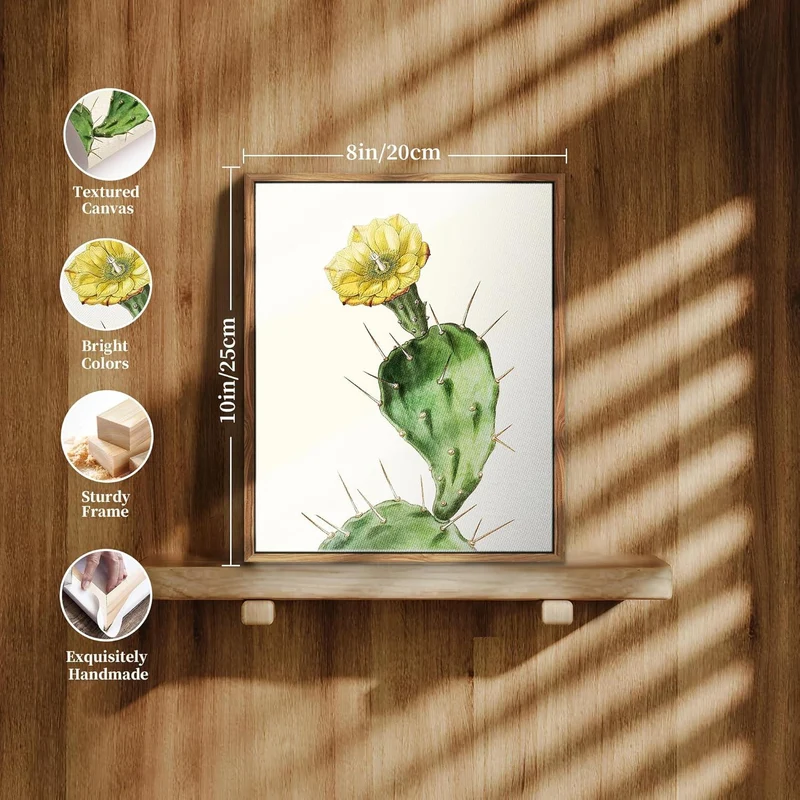 Vintage Botanische Leinwandbilder mit Holzrahmen - 20x25 cm