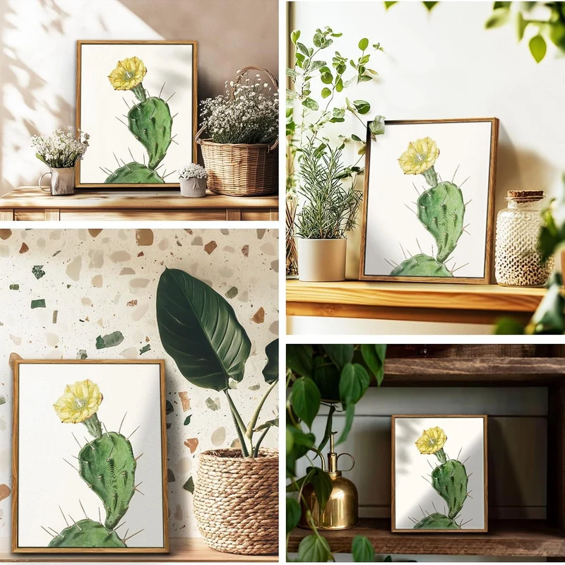 Vintage Botanische Leinwandbilder mit Holzrahmen - 20x25 cm