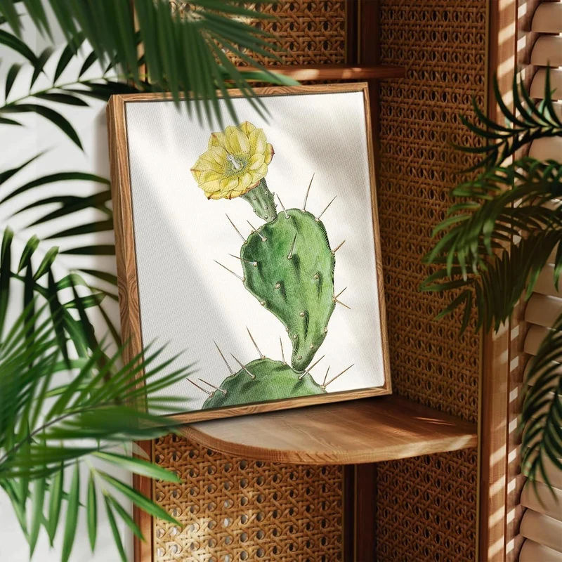 Vintage Botanische Leinwandbilder mit Holzrahmen, 30x40 cm