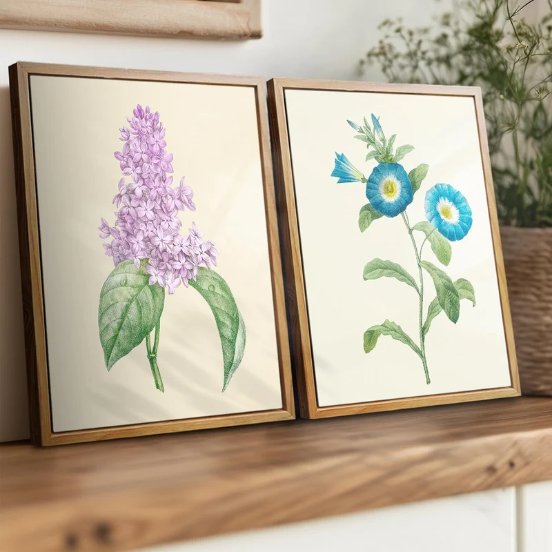 Vintage Insekten Leinwandbild mit Holzrahmen, 30x40