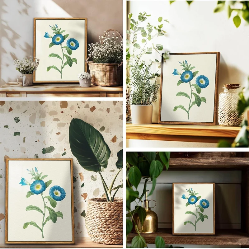 Vintage Insekten Leinwandbild mit Holzrahmen, 30x40