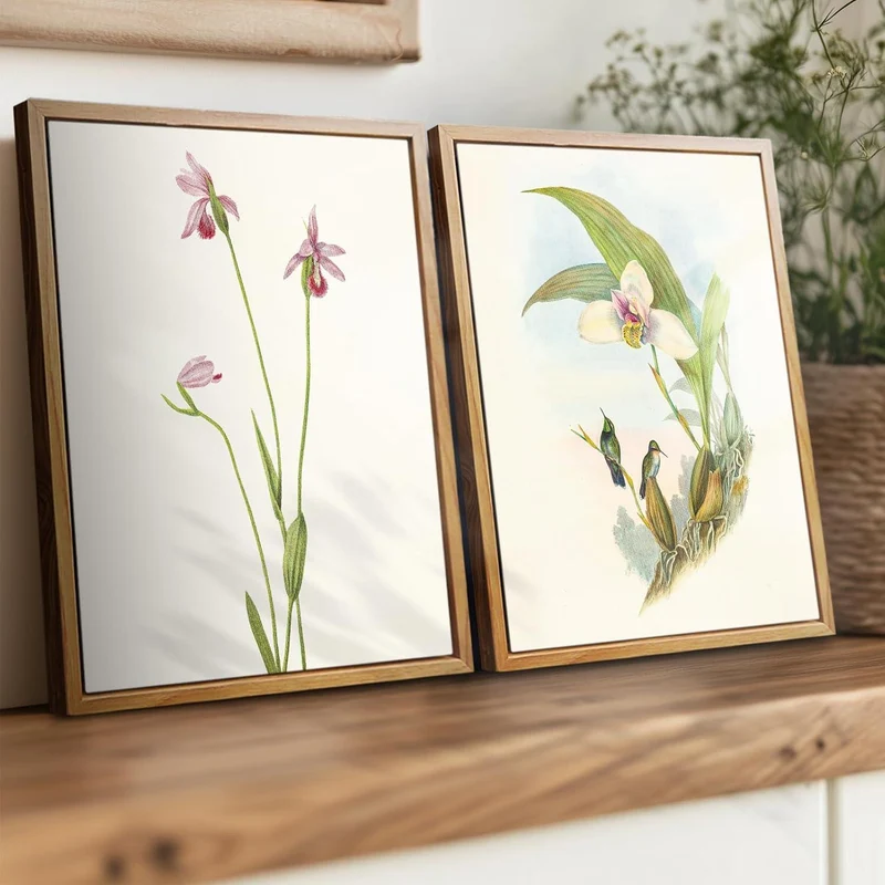 Vintage Leinwandbilder mit Rahmen, 30x40 cm, Wohnzimmer Deko