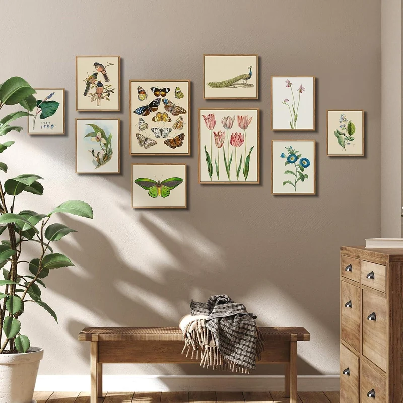 Vintage Leinwandbilder mit Rahmen, 30x40 cm, Wohnzimmer Deko