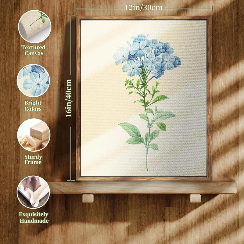 Vintage Botanische Leinwandbilder 30x40 cm mit Holzrahmen