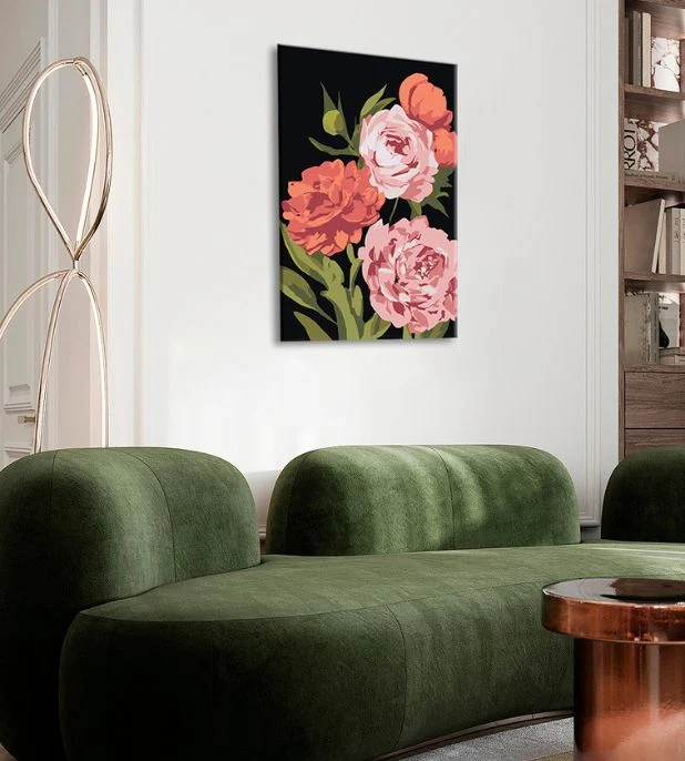 Ζωγραφική με αριθμούς FLOWER GARDEN | χαμηλή δυσκολία SPECIAL BLACK EDITION
