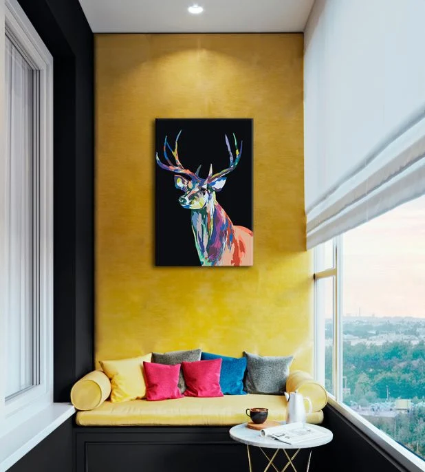 Ζωγραφική με αριθμούς COLOURFUL DEER | χαμηλή δυσκολία SPECIAL BLACK EDITION
